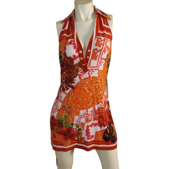 CACHE Mini Dress/Long Top, S, Ultra short, Collar, Sash/Belt, Snaps, Sleeveless - Picture 10 of 12